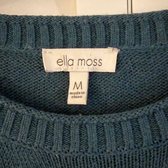 Ella Moss Deep Teal Crew Neck Sweater - Picture 2 of 3